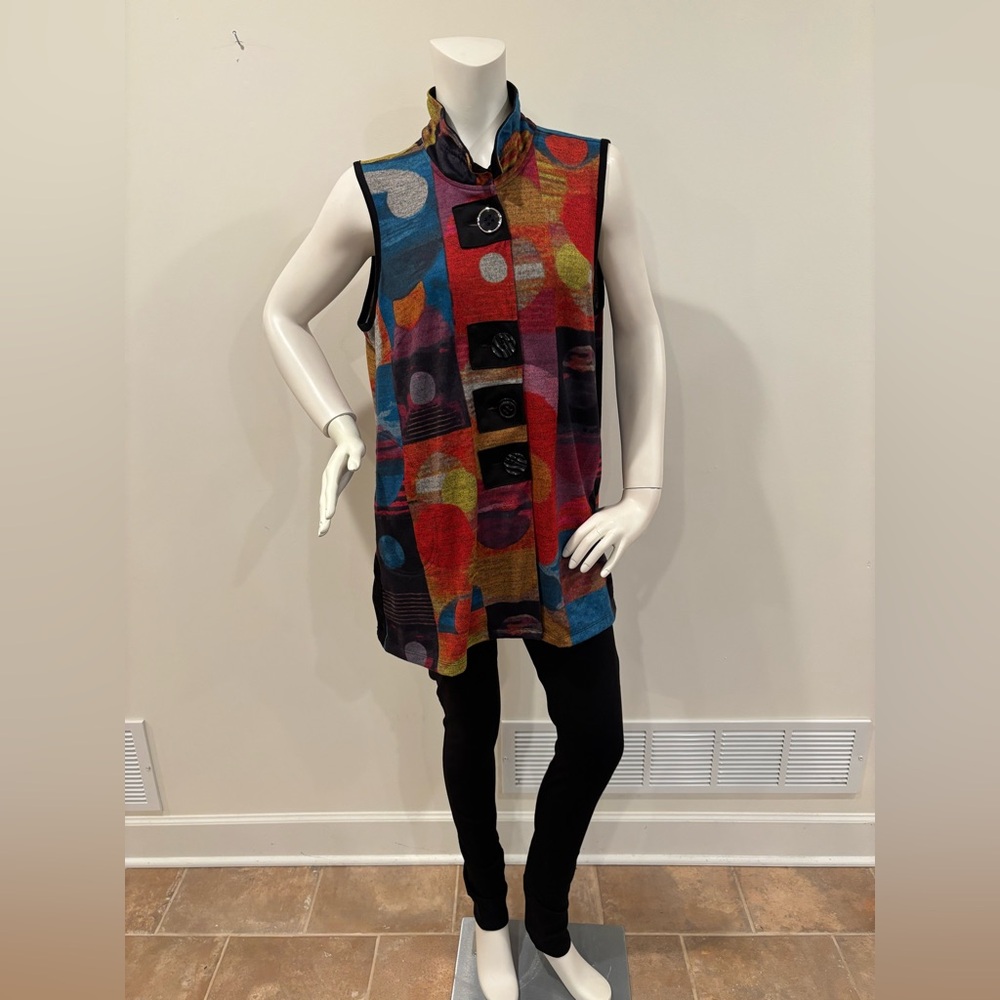 John Mark Women’s Geometric Pattern Button-Up Tun… - image 5